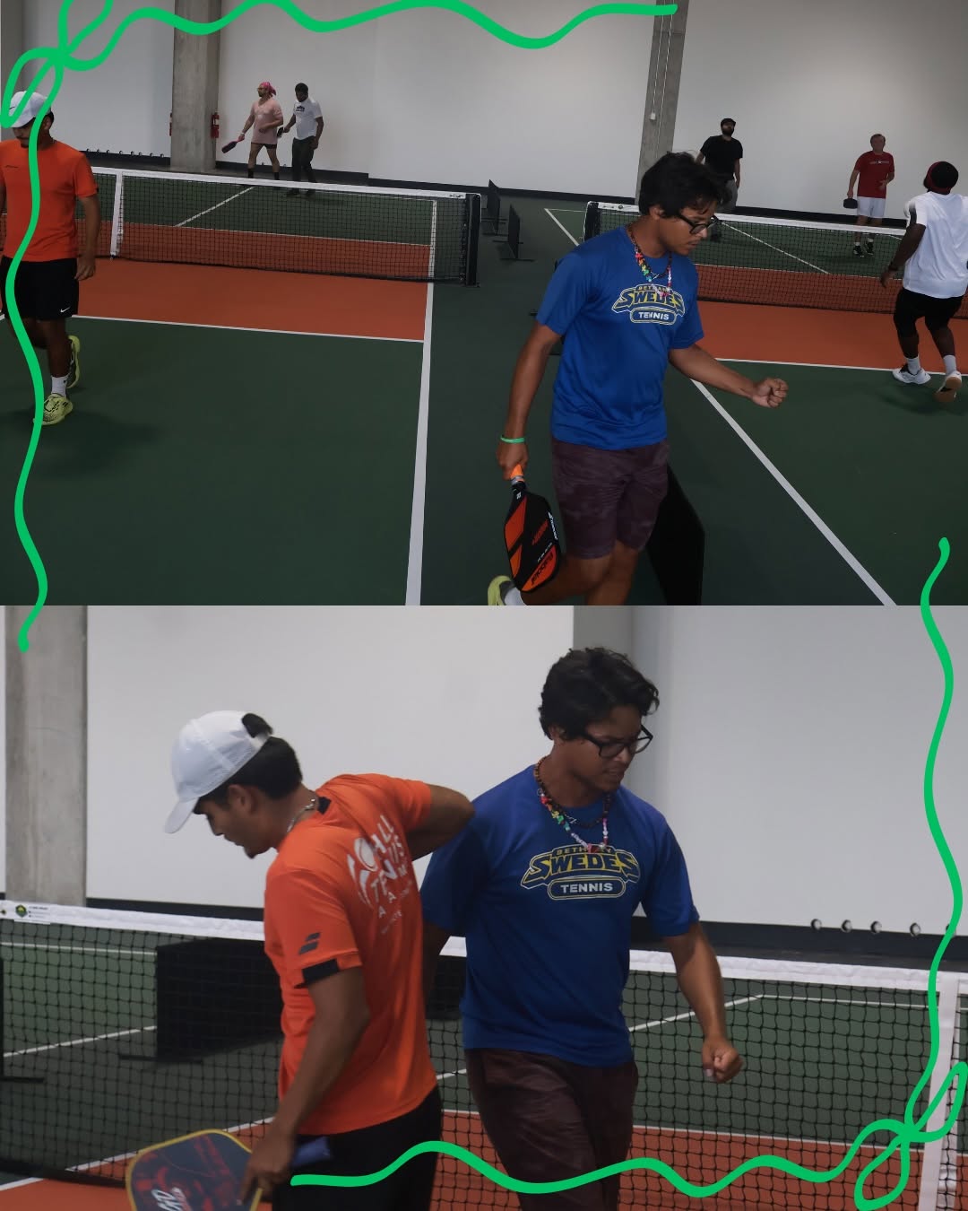 Doubles celebration on the courts