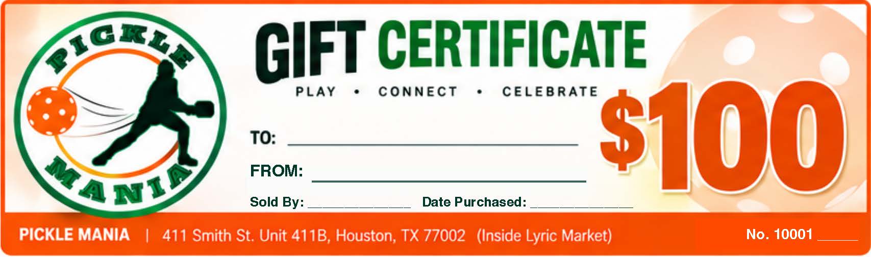 $100 Pickle Mania Gift Certificate